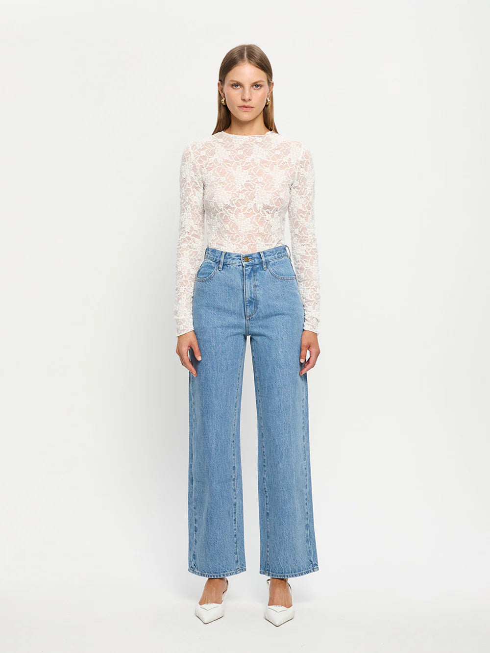 Elysian Collective Kivari Victoria Lace Top Cream
