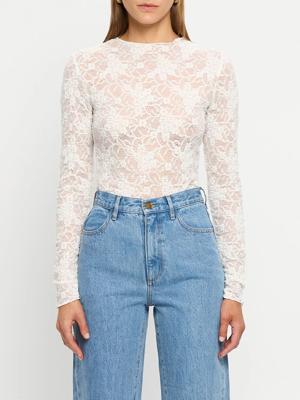 Elysian Collective Kivari Victoria Lace Top Cream