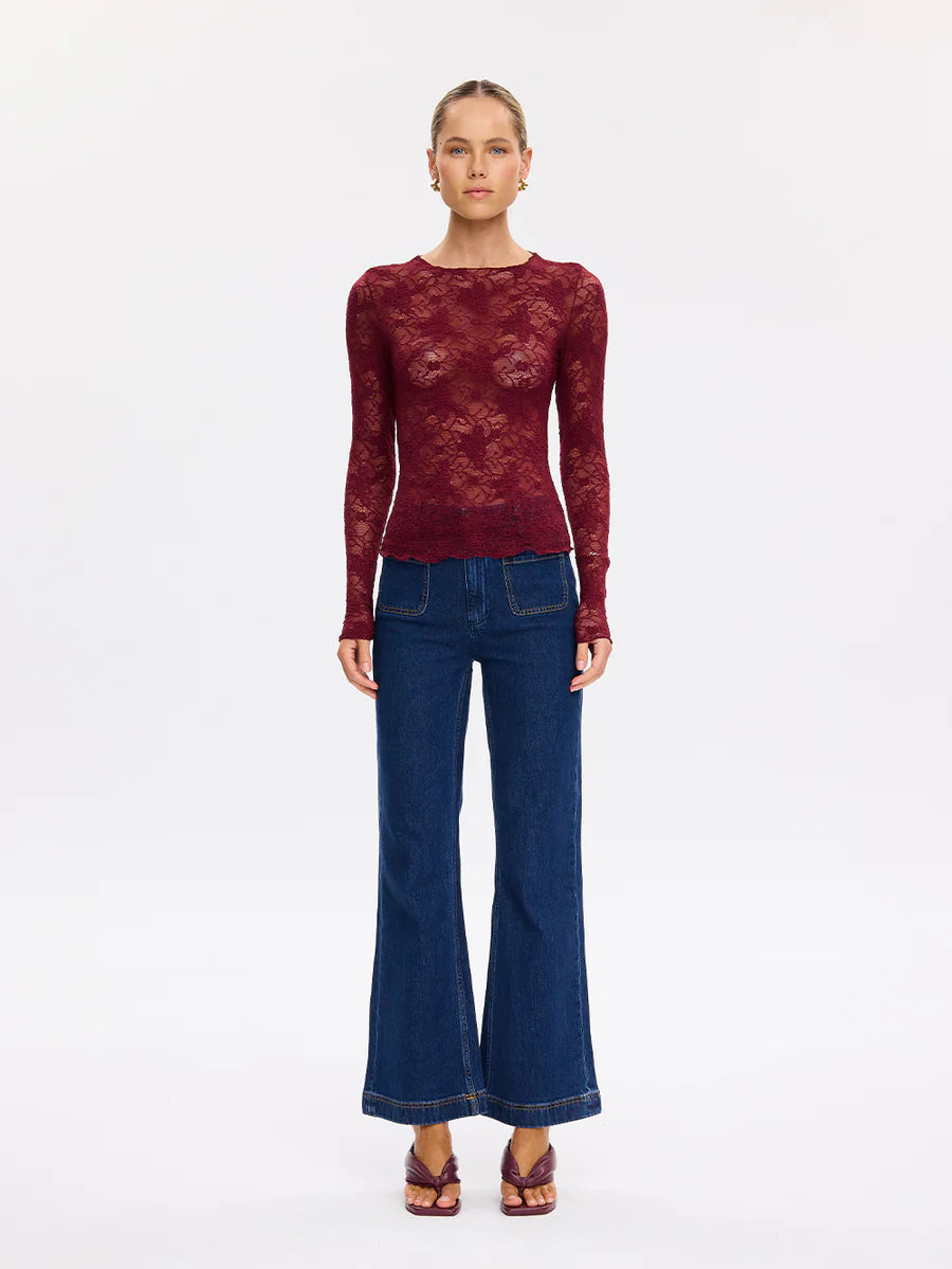 Elysian Collective Kivari Victoria Lace Top Plum