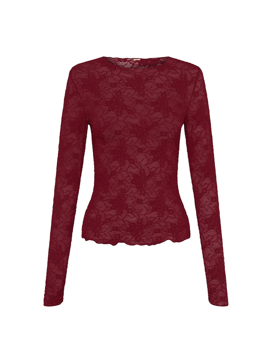 Elysian Collective Kivari Victoria Lace Top Plum