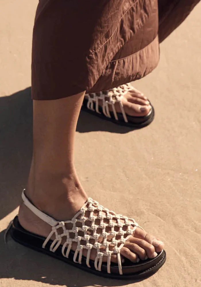 Elysian Collective La Tribe Knotted Sandal Cream