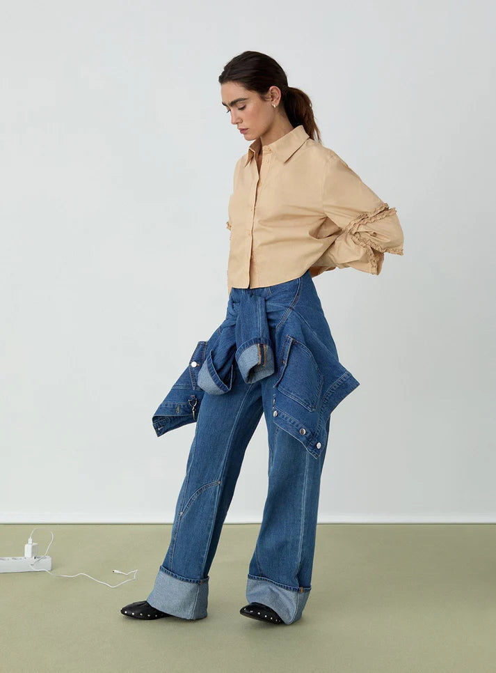 Elysian Collective Laagam Muna Cut Out Shirt Sand