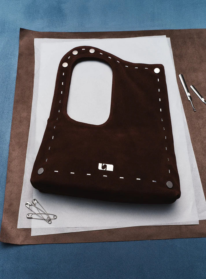 Elysian Collective Laagam Nalia Brown Suede Bag