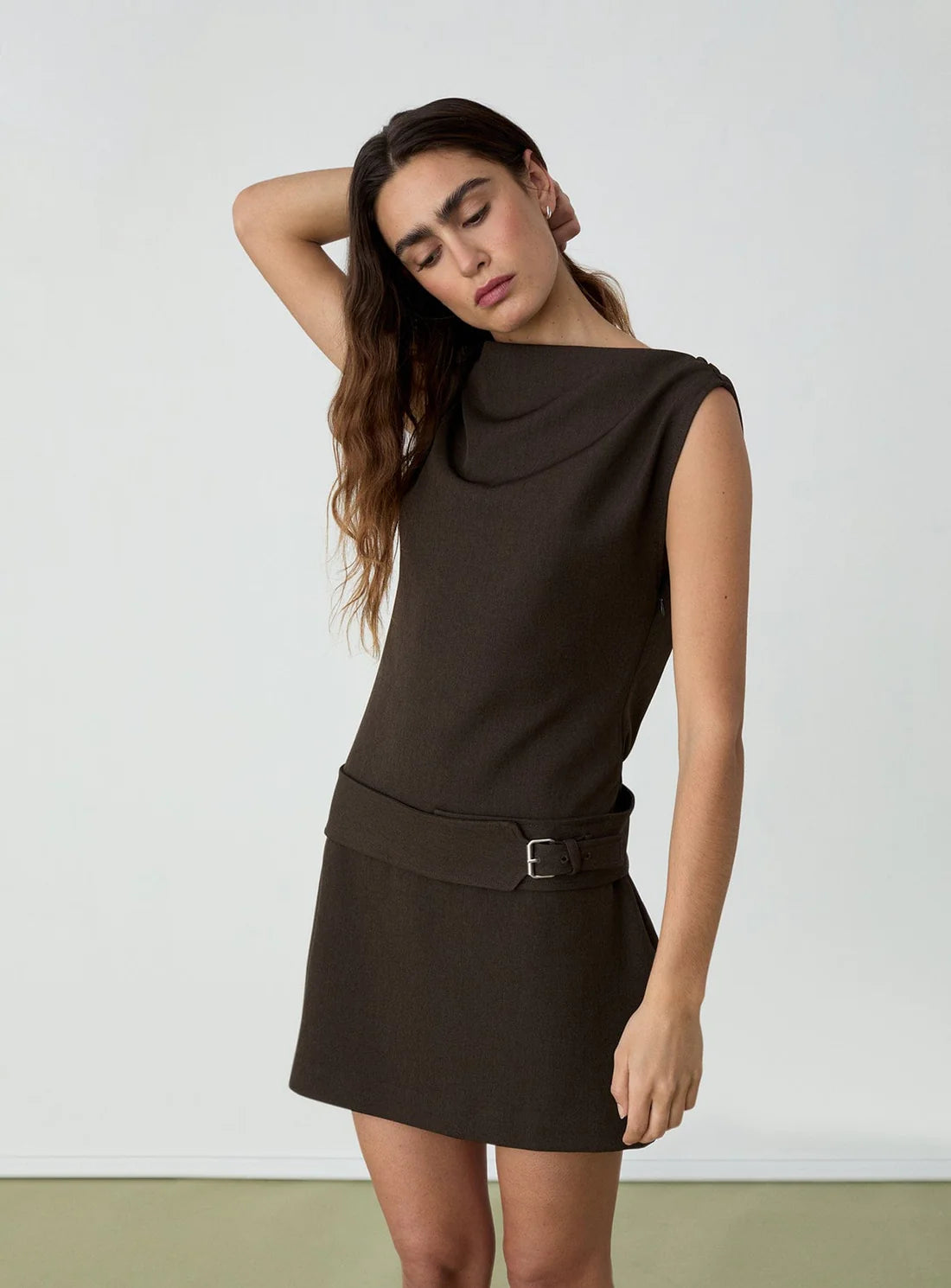 Elysian Collective Laagam Zola Short Dress Brown