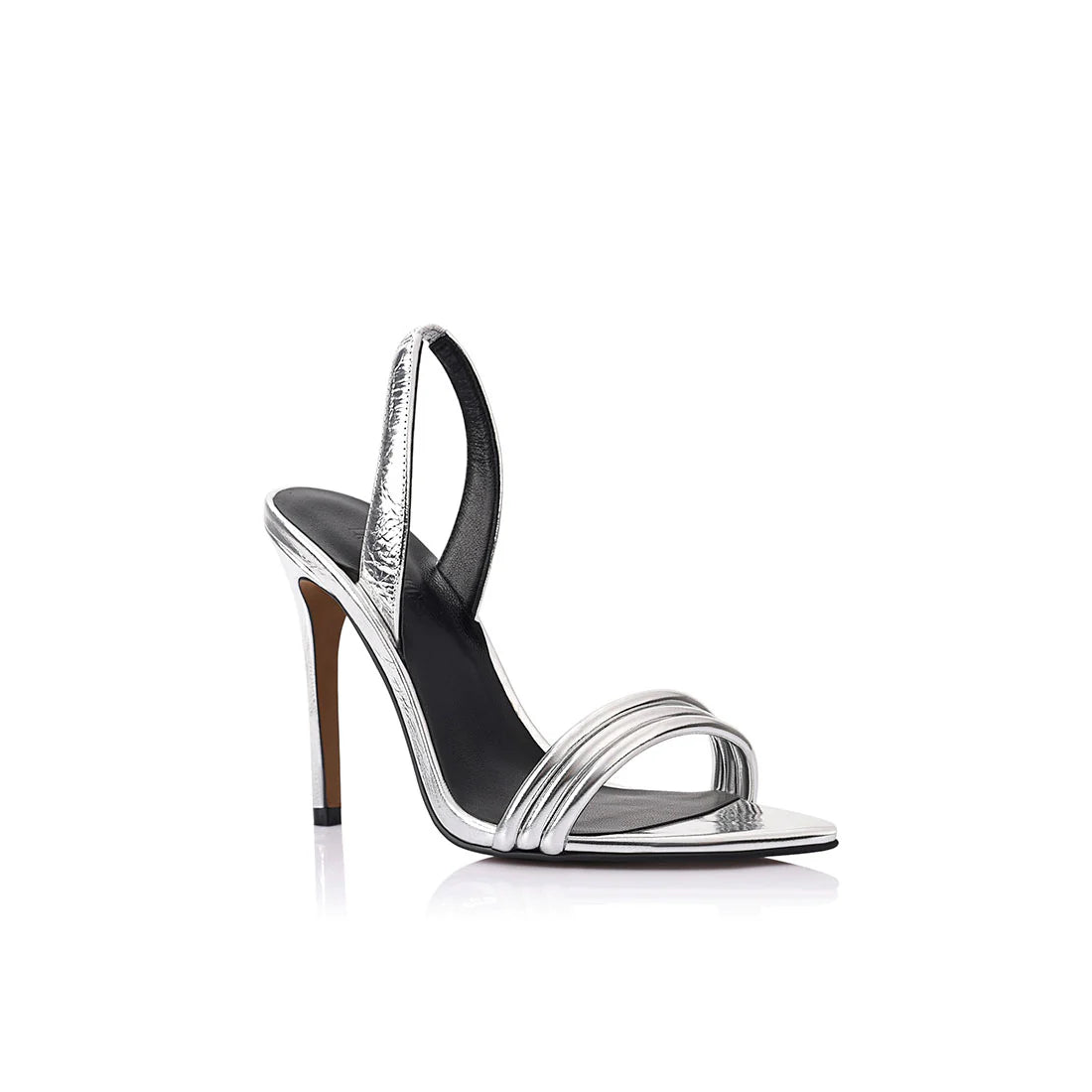 Elysian Collective Lana Wilkinson Camille Sandal Silver Metallic Leather