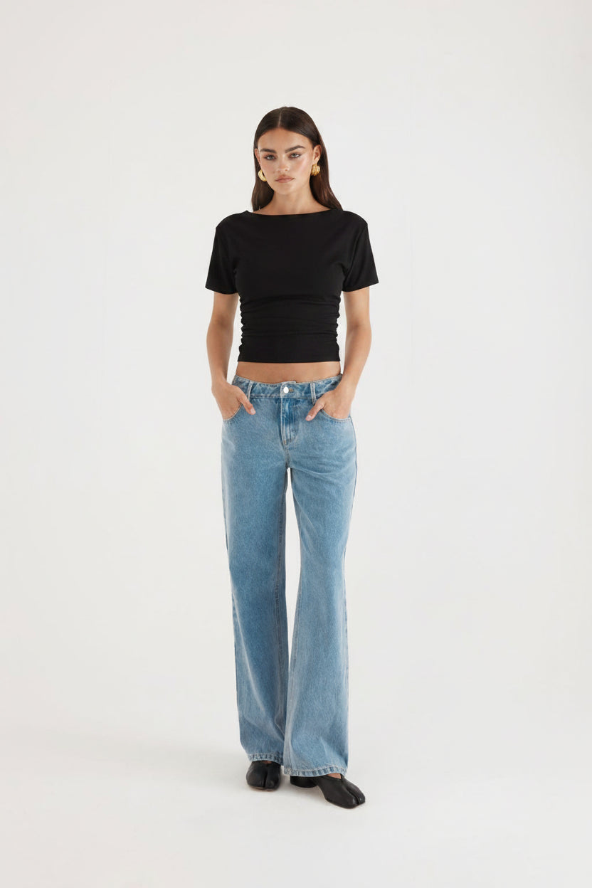 Elysian Collective Madison The Label Oxford Top Black