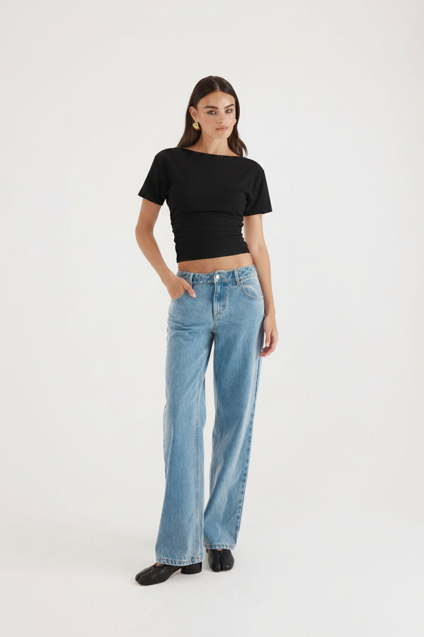 Elysian Collective Madison The Label Oxford Top Black