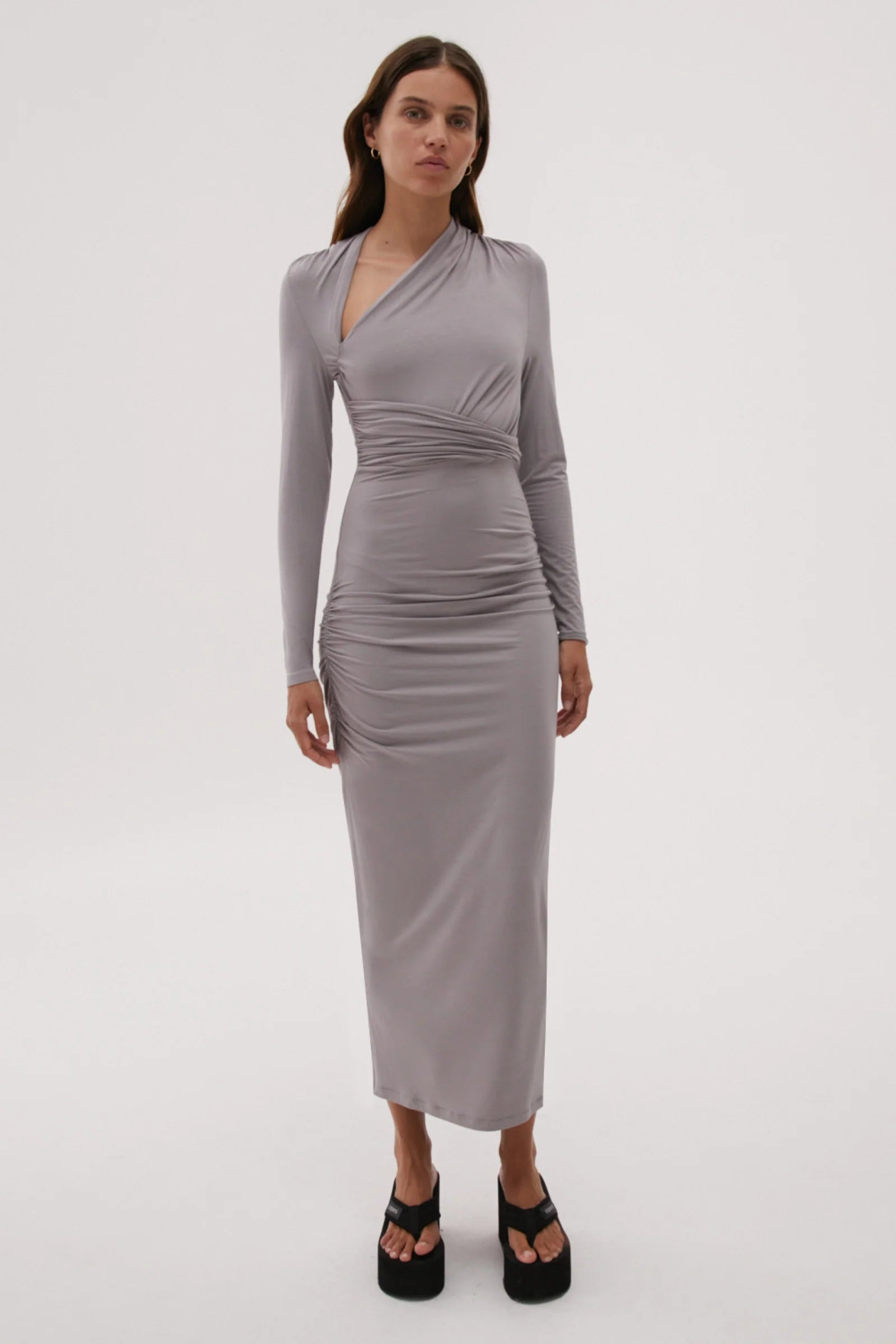 Elysian Collective Misha Urban Midi dress Gull Grey
