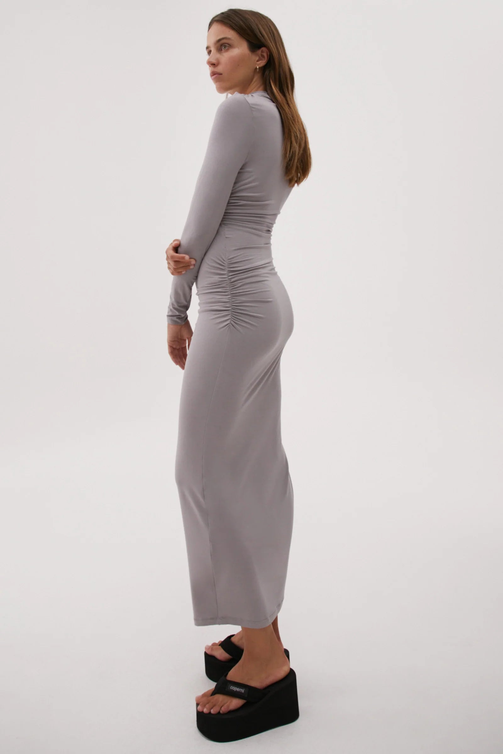 Elysian Collective Misha Urban Midi dress Gull Grey