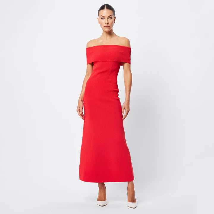 Elysian Collective Mossman Monaco Off The Shoulder Dress Red