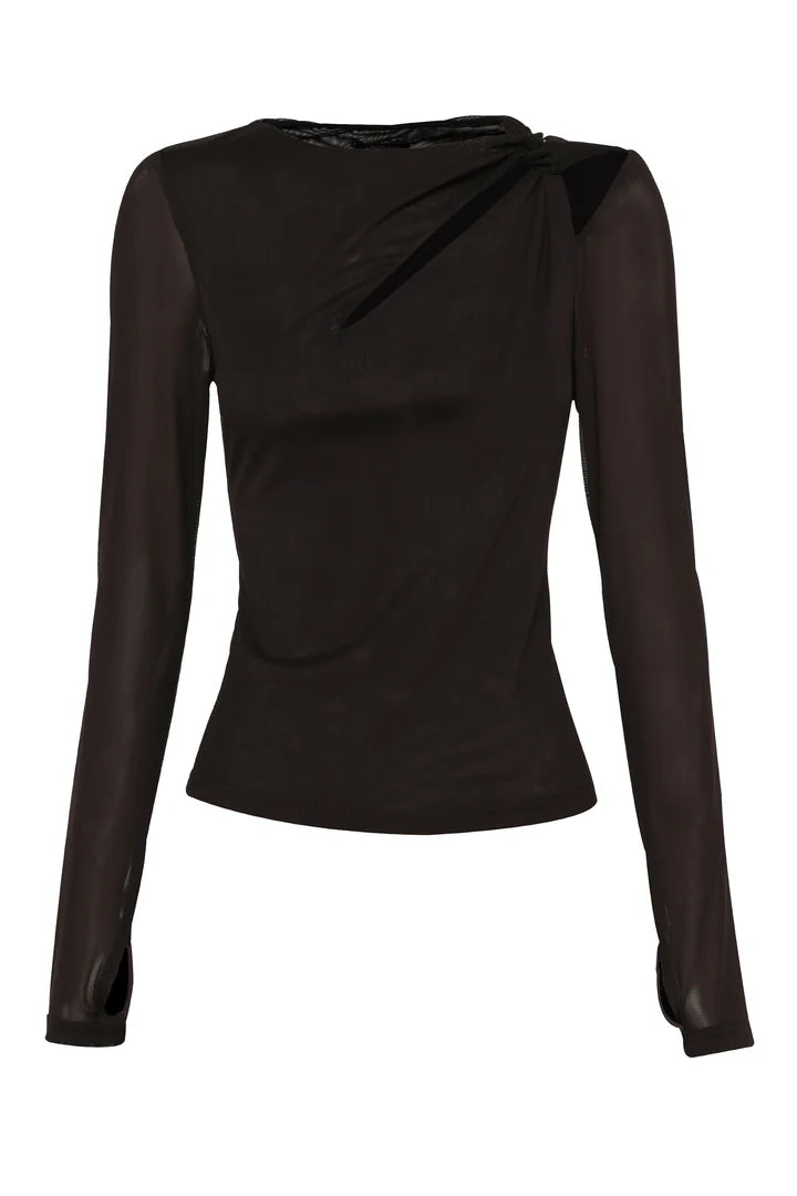 Elysian Collective Mossman Punctured Top Chocolate