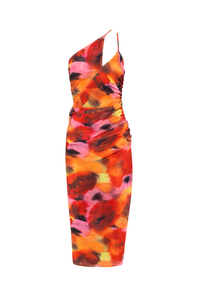 Forever 21 Satin Abstract Print Bustier Midi Dress, Forever 21 Usa Dresses