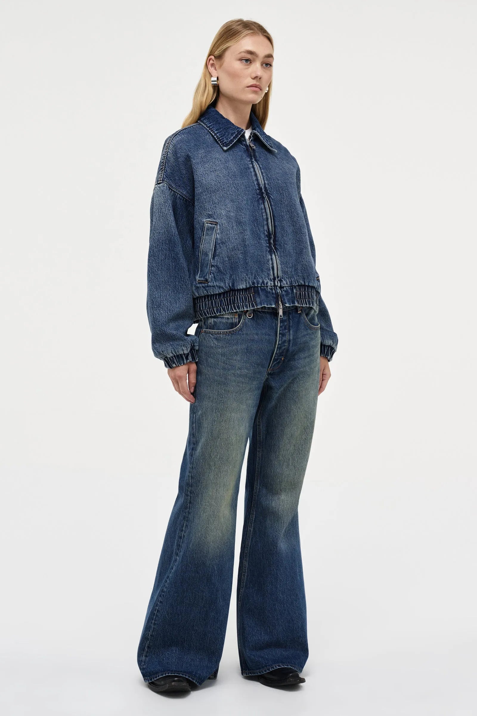 Elysian Collective Neuw Denim Denim Bomber Jacket Jet