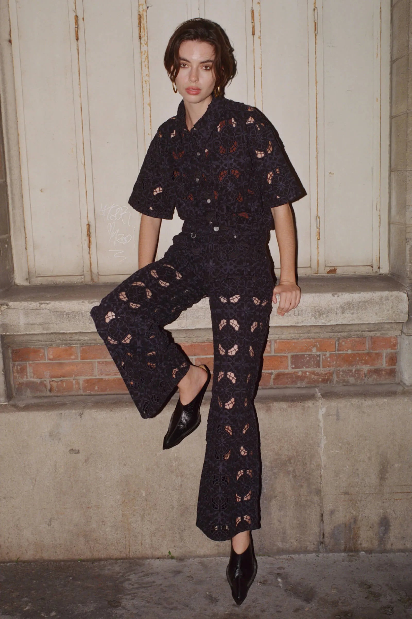 Elysian Collective Neuw Denim Eva Wide Fiore Embroidery