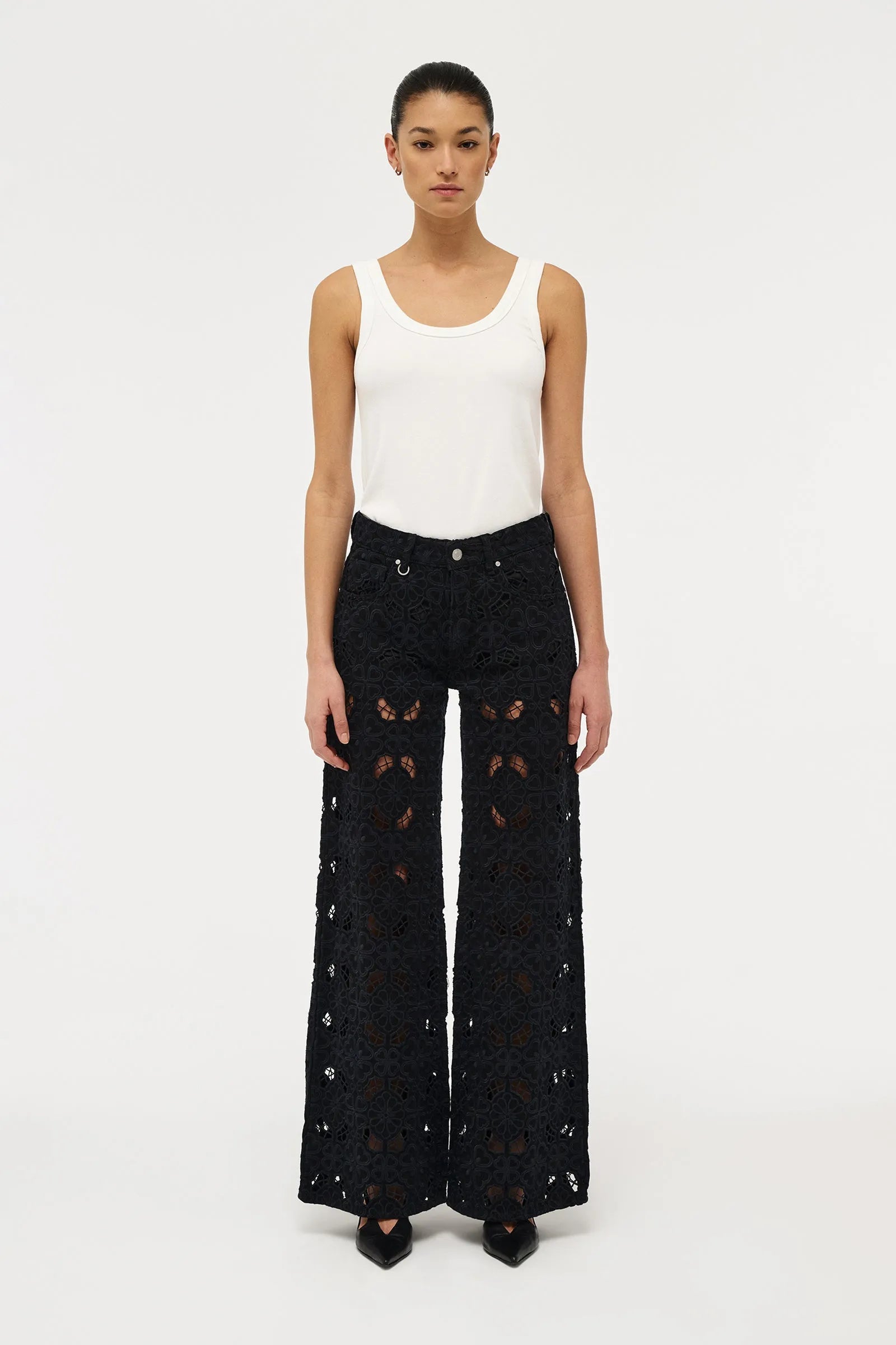 Elysian Collective Neuw Denim Eva Wide Fiore Embroidery