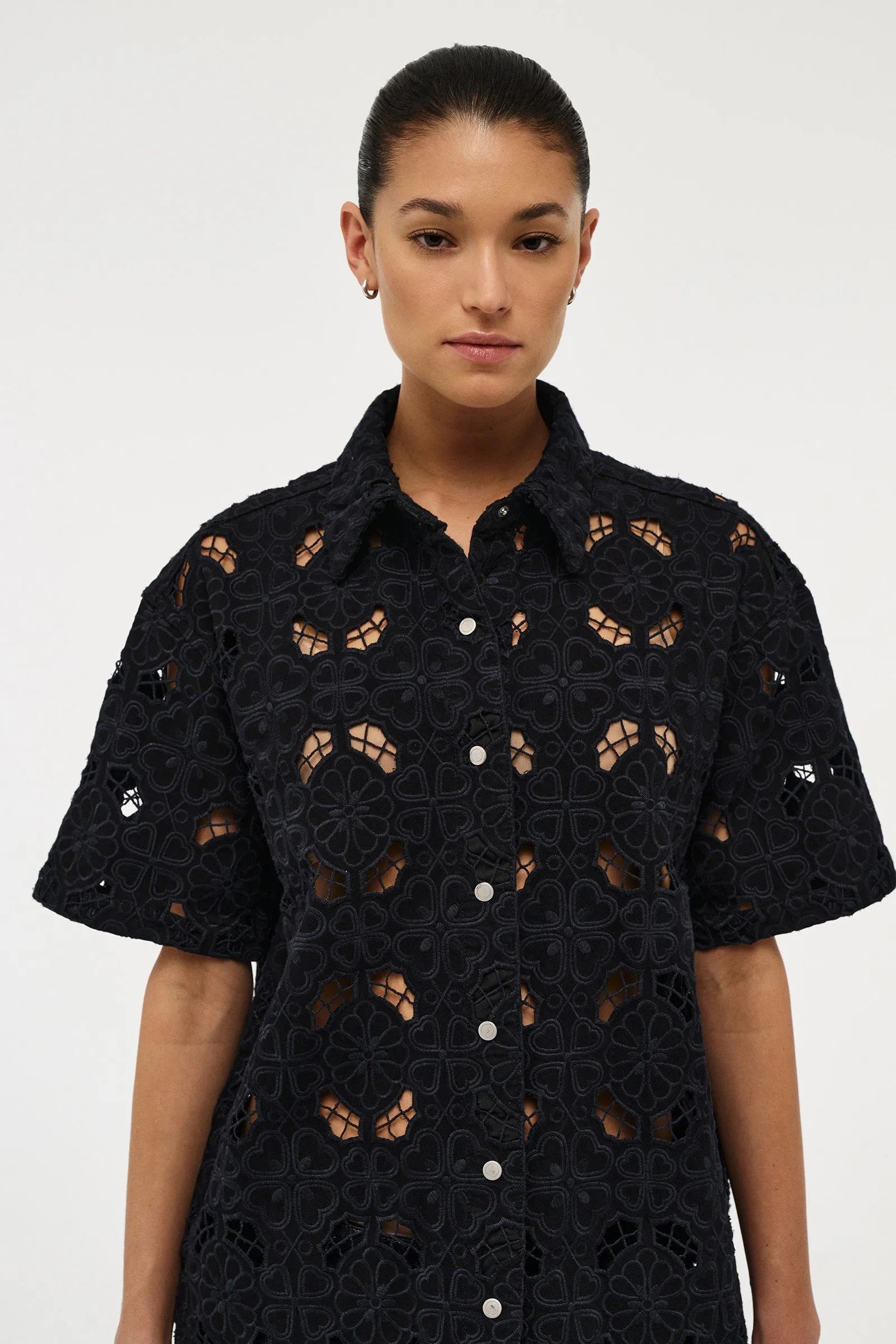 Elysian Collective Neuw Denim Foire Embroidery Shirt Black