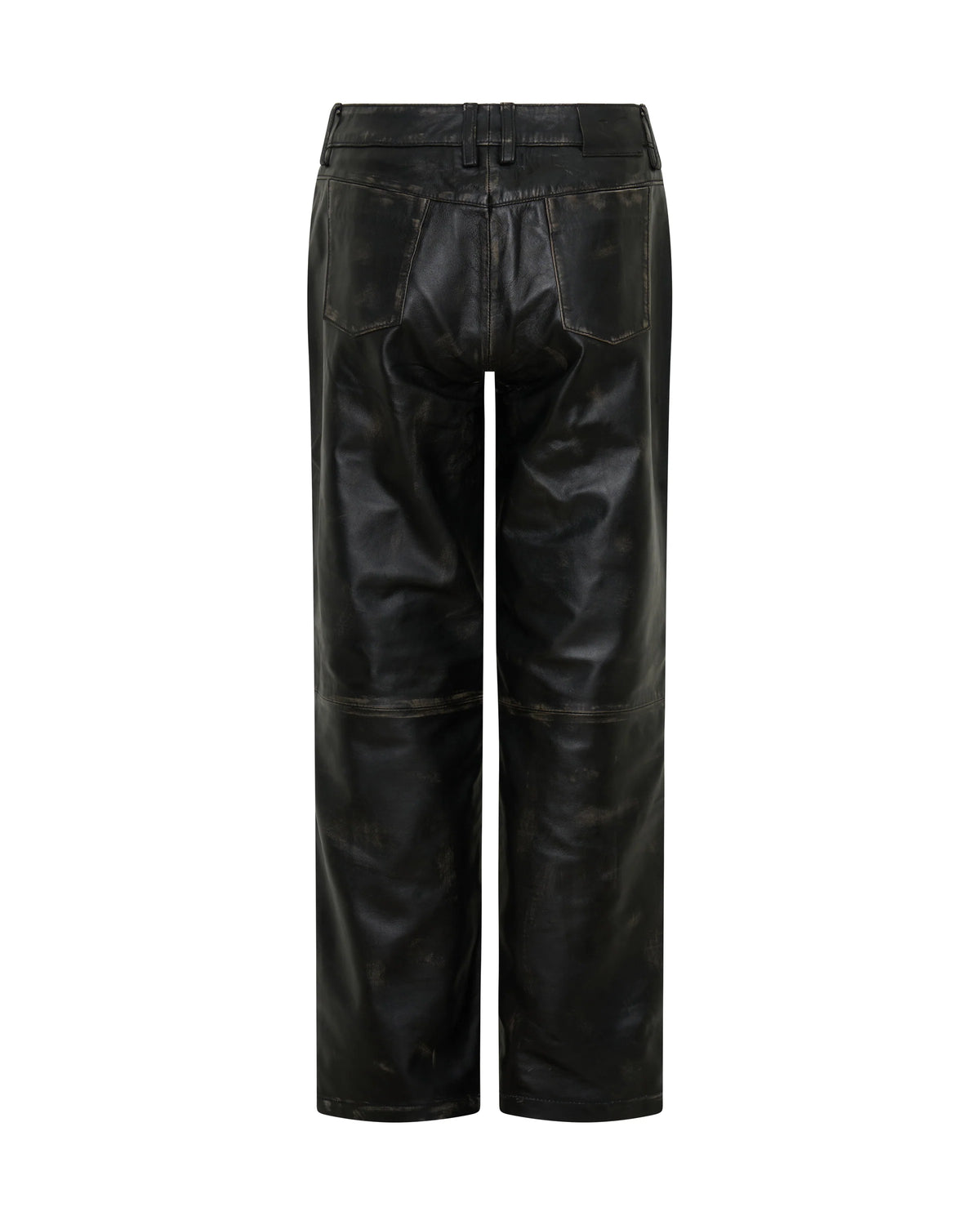 Elysian Collective One Teaspoon Atlas Carrot Leg Mid Waist Leather Pants Worn Black
