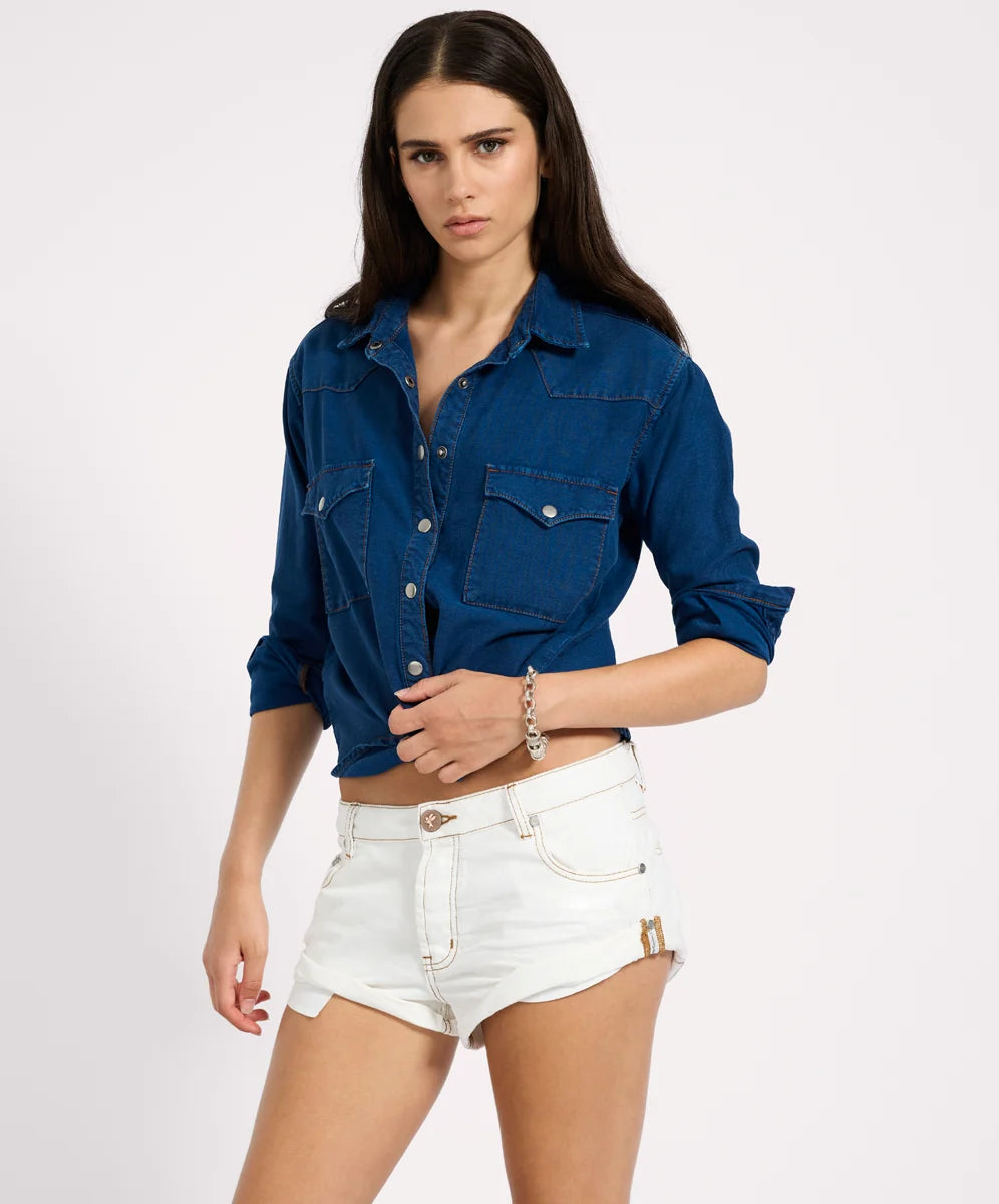 Elysian Collective One Teaspoon Bandits Low Waist Denim Shorts White Beauty