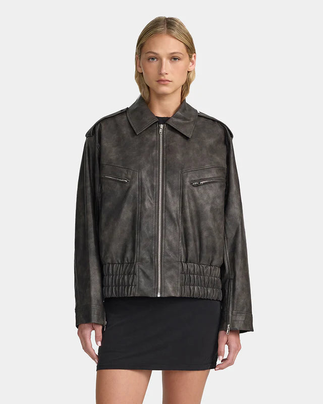 Elysian Collective Ownley Vyper Bomber Distressed Black