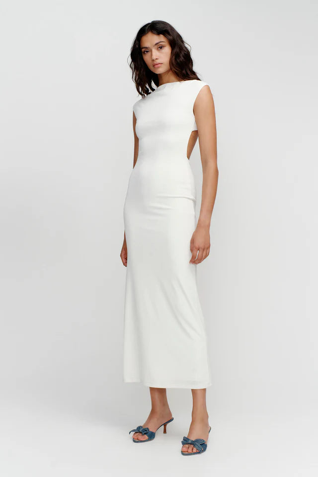 Elysian Collective Ownely Zulu Midi Dress Ivory