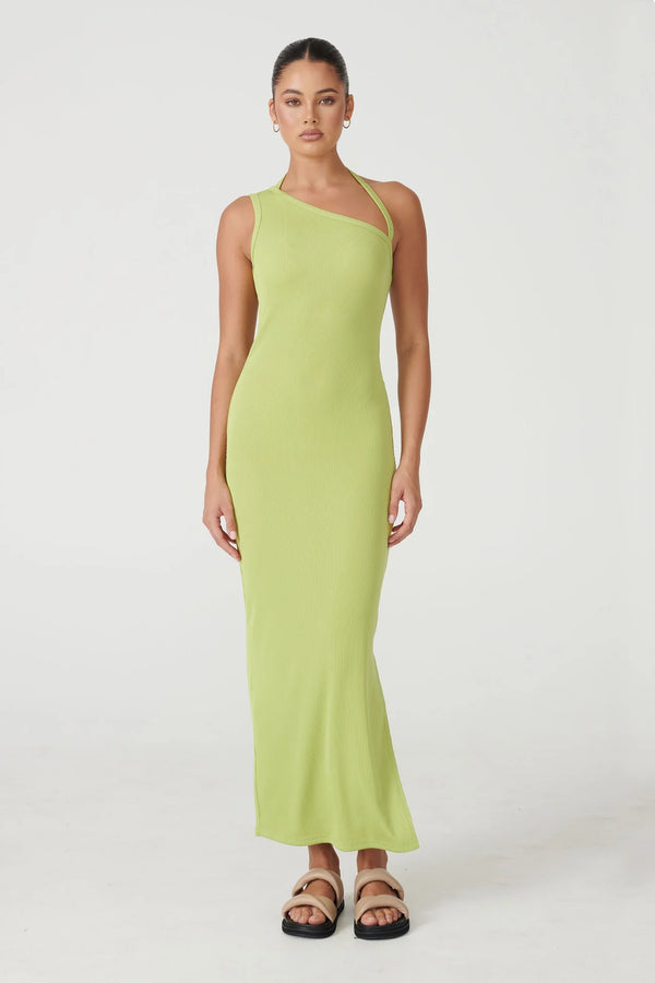 Elysian Collective Raef The Label Alden Midi Dress Green Fig