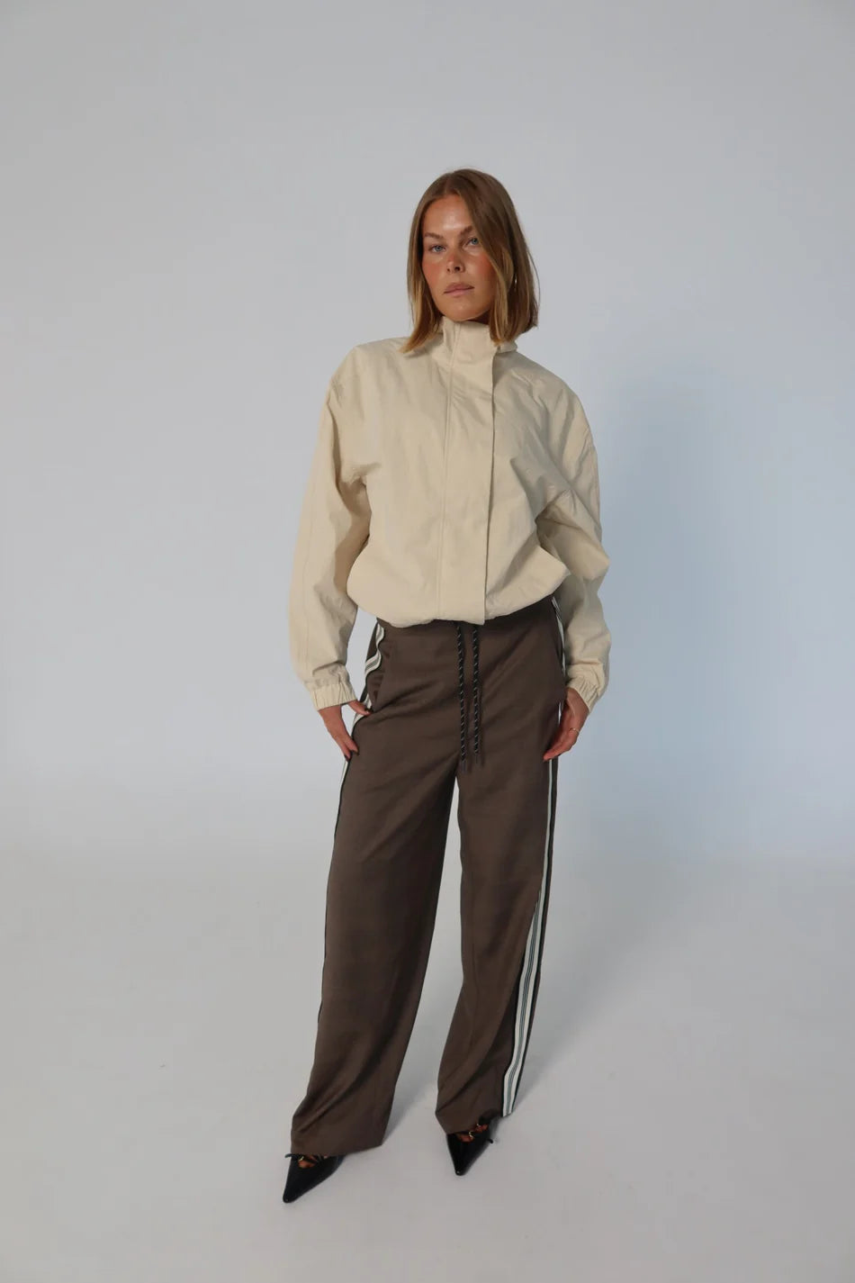 Elysian Collective Raef The Label Josie Wide Leg Trouser Yarn Dye Check