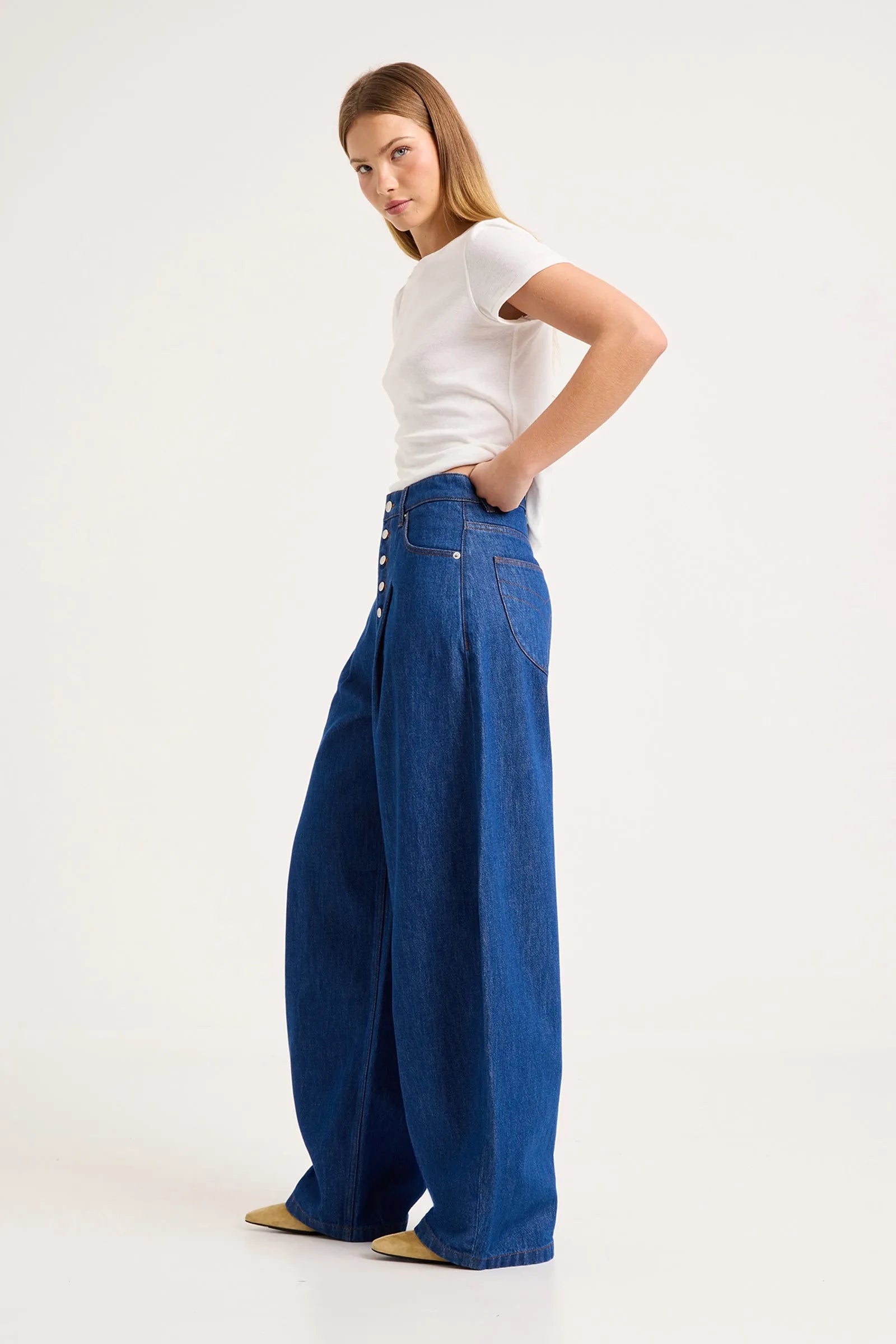 Elysian Collective Rollas Balloon Barrel Jean Nolita Rinse