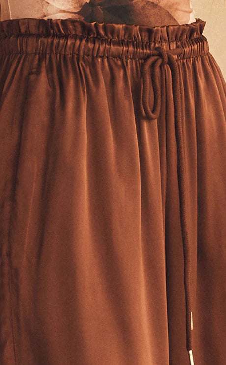 Elysian Collective Aur Ocea Roma Di Sera Silk Gathered Wide Leg Pant