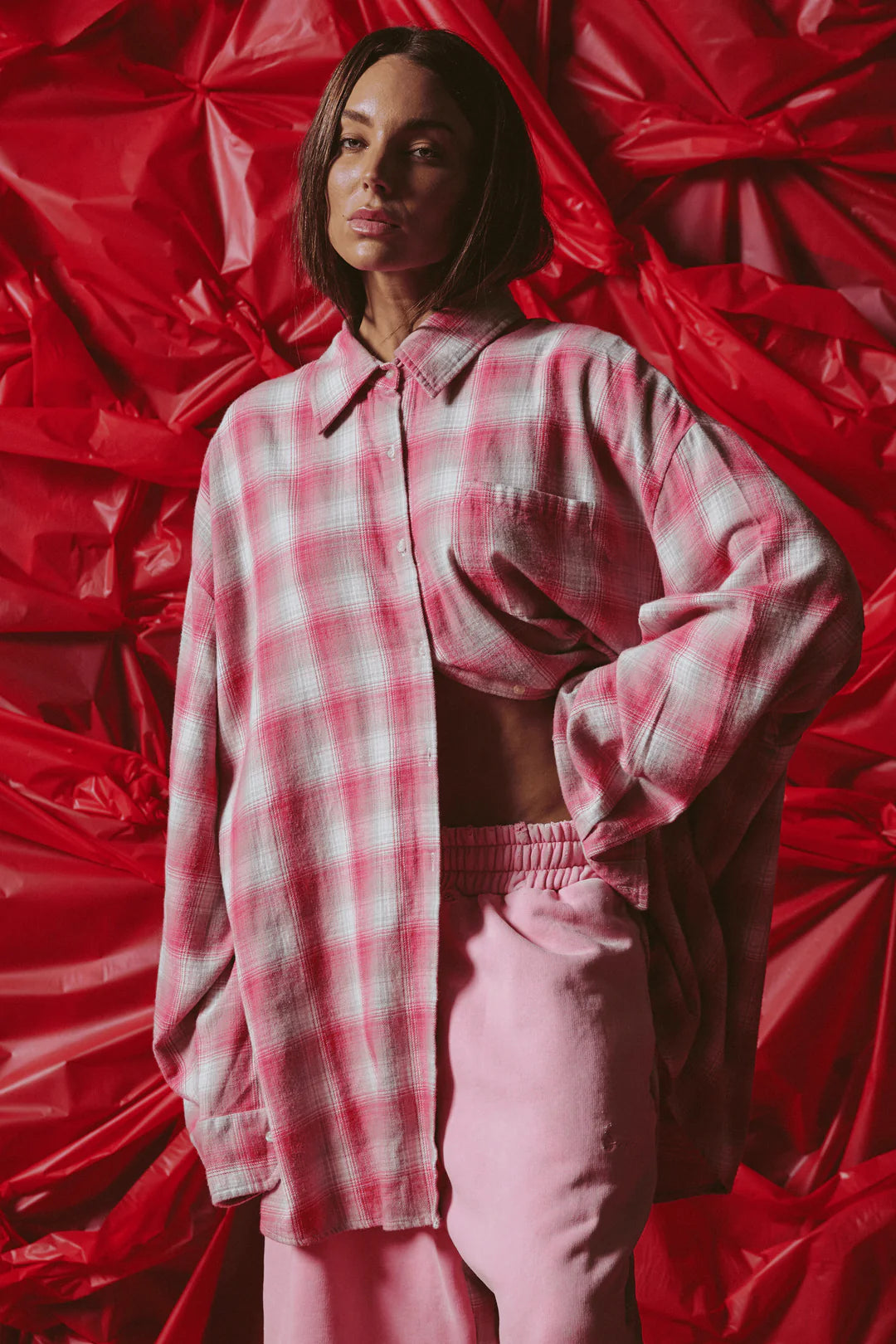 Elysian Collective Sabbi Be A Kind Human Oversized Pink Shirt