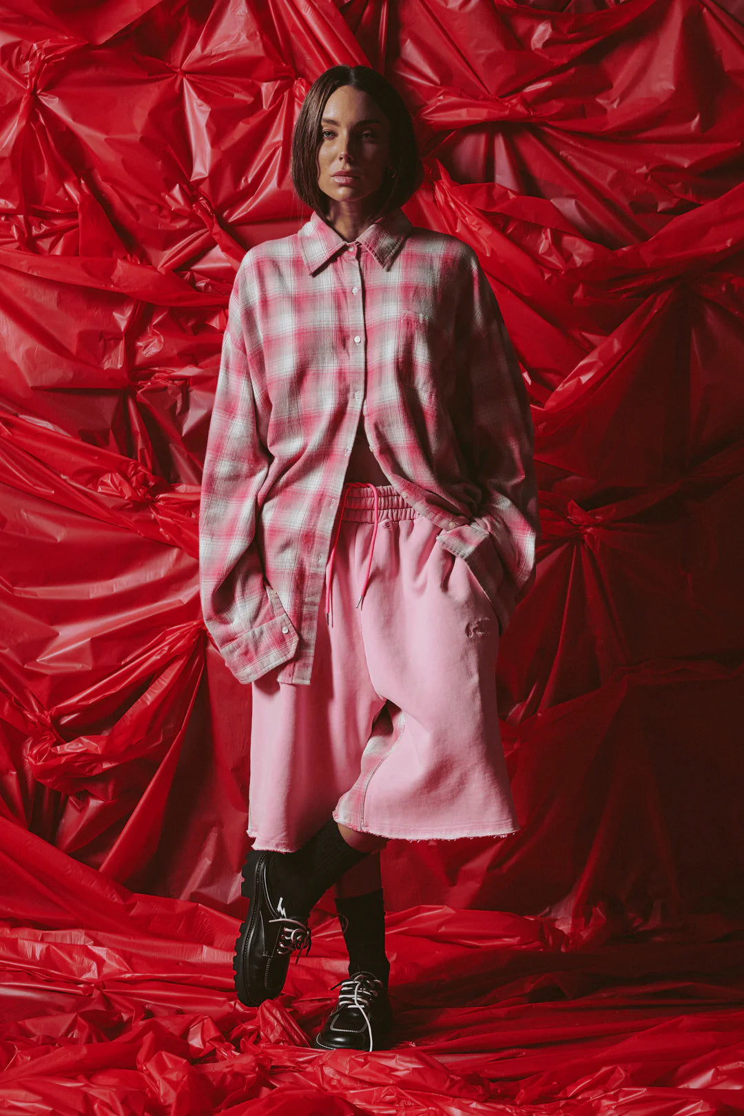Elysian Collective Sabbi Be A Kind Human Oversized Pink Shirt