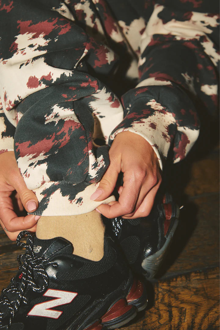 Elysian Collective Sabbi Cow Print Cuffed Sweat Pants
