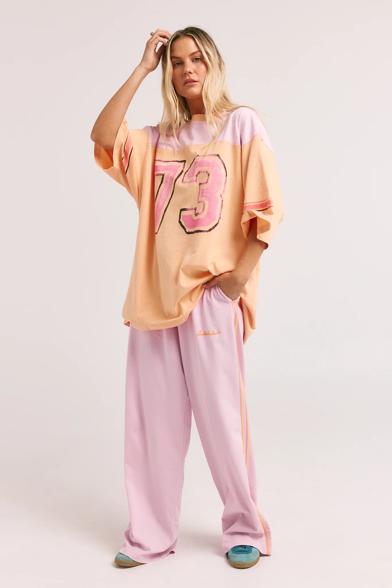 Elysian Collective Sabbi The Very Oversized Skate Don't Hate Tee Peach