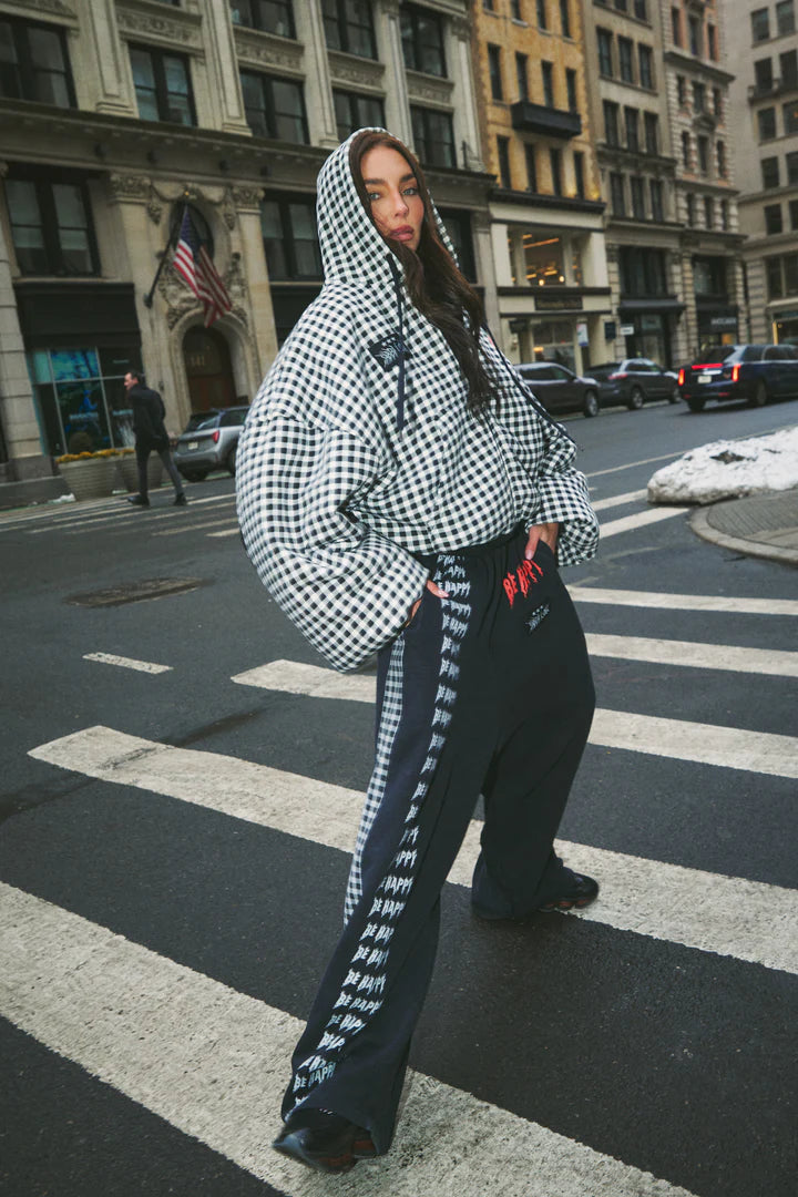 Elysian Collective Sabbi The Be Happy Gingham Padded Bomber