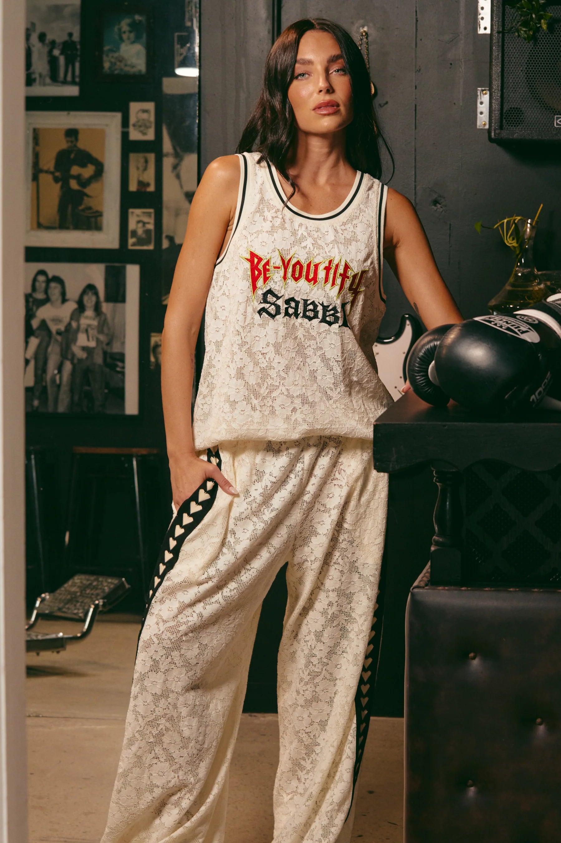 SABBI - THE BE YOUTIFUL LACE SINGLET (CREAM)