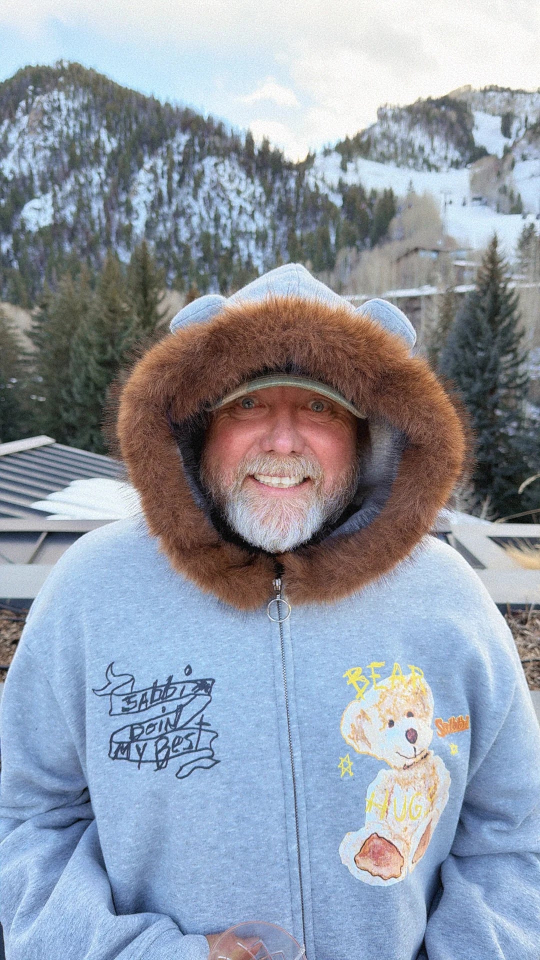 Elysian Collective Sabbi The Bear With Me Zip Hoodie (Grey)