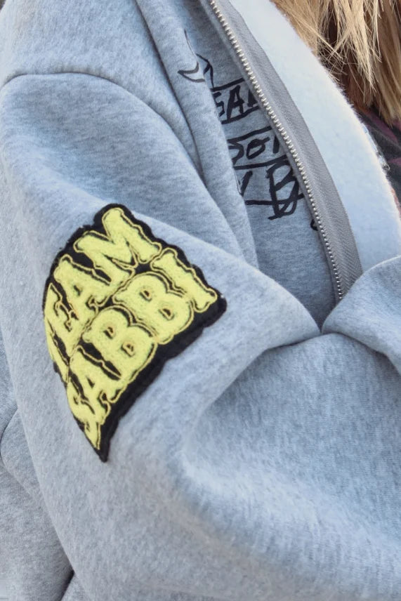 Elysian Collective Sabbi The Bear With Me Zip Hoodie (Grey)