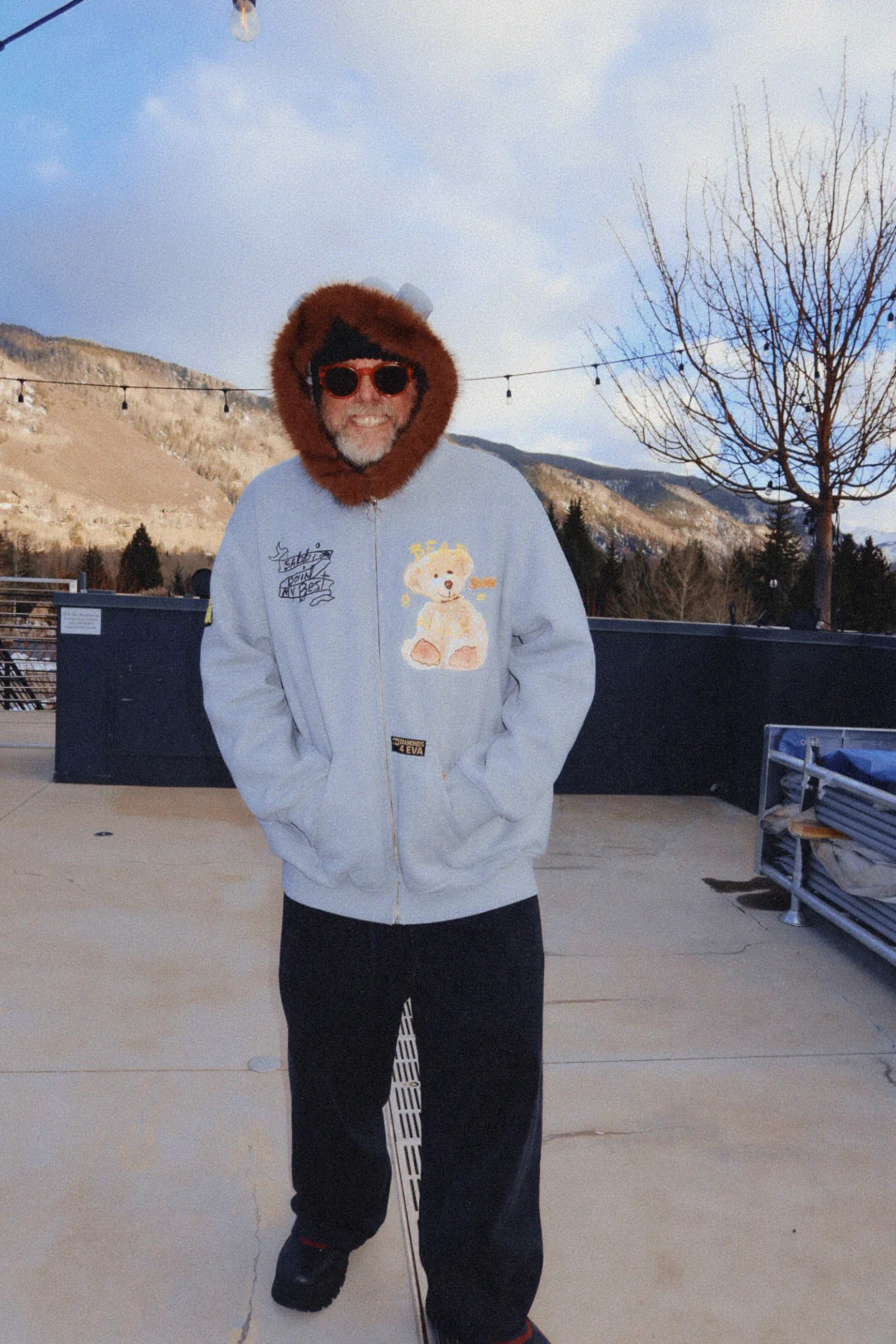 Elysian Collective Sabbi The Bear With Me Zip Hoodie (Grey)