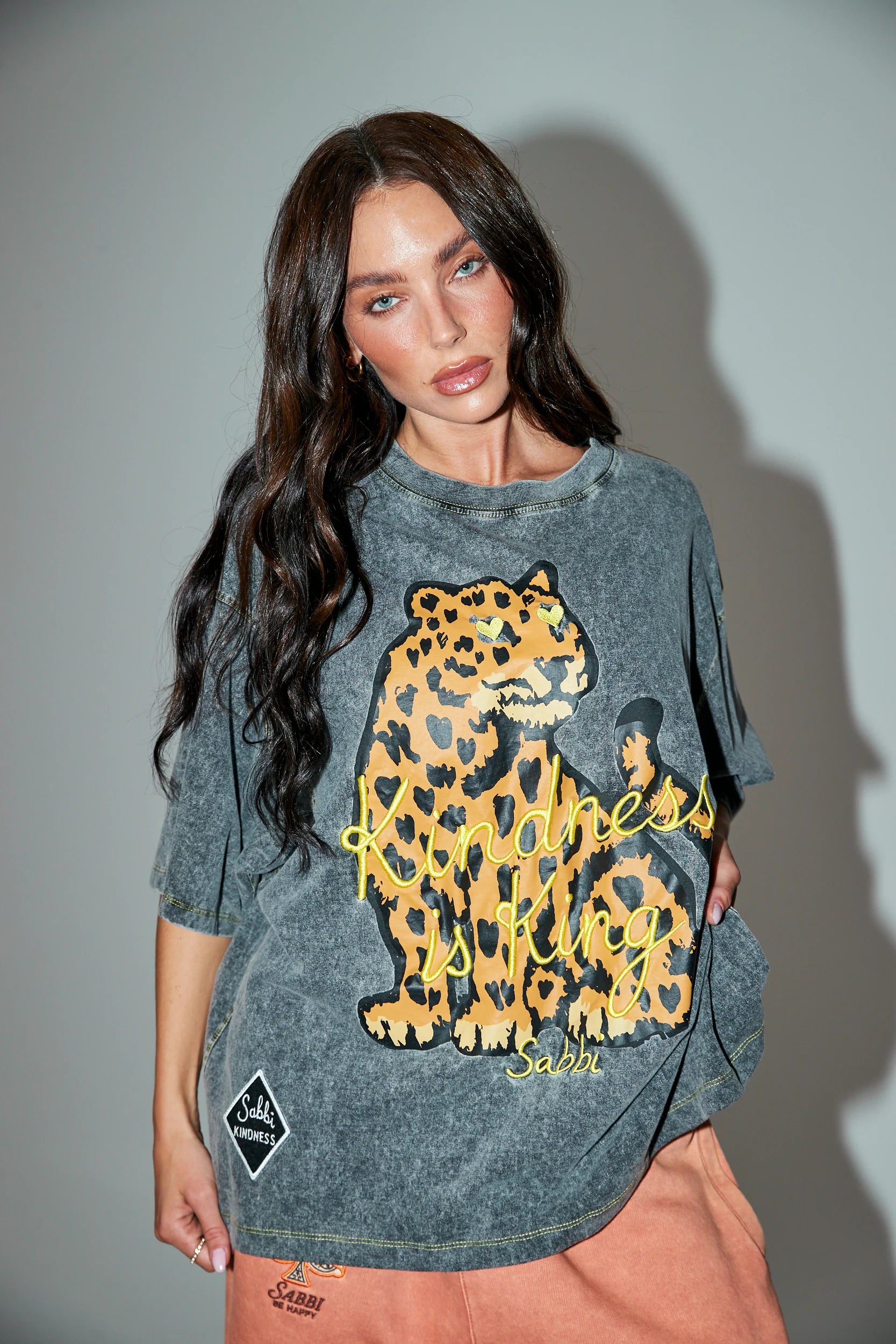 Elysian Collecive Sabbi The Choose Kindness Oversized Tee Charcoal