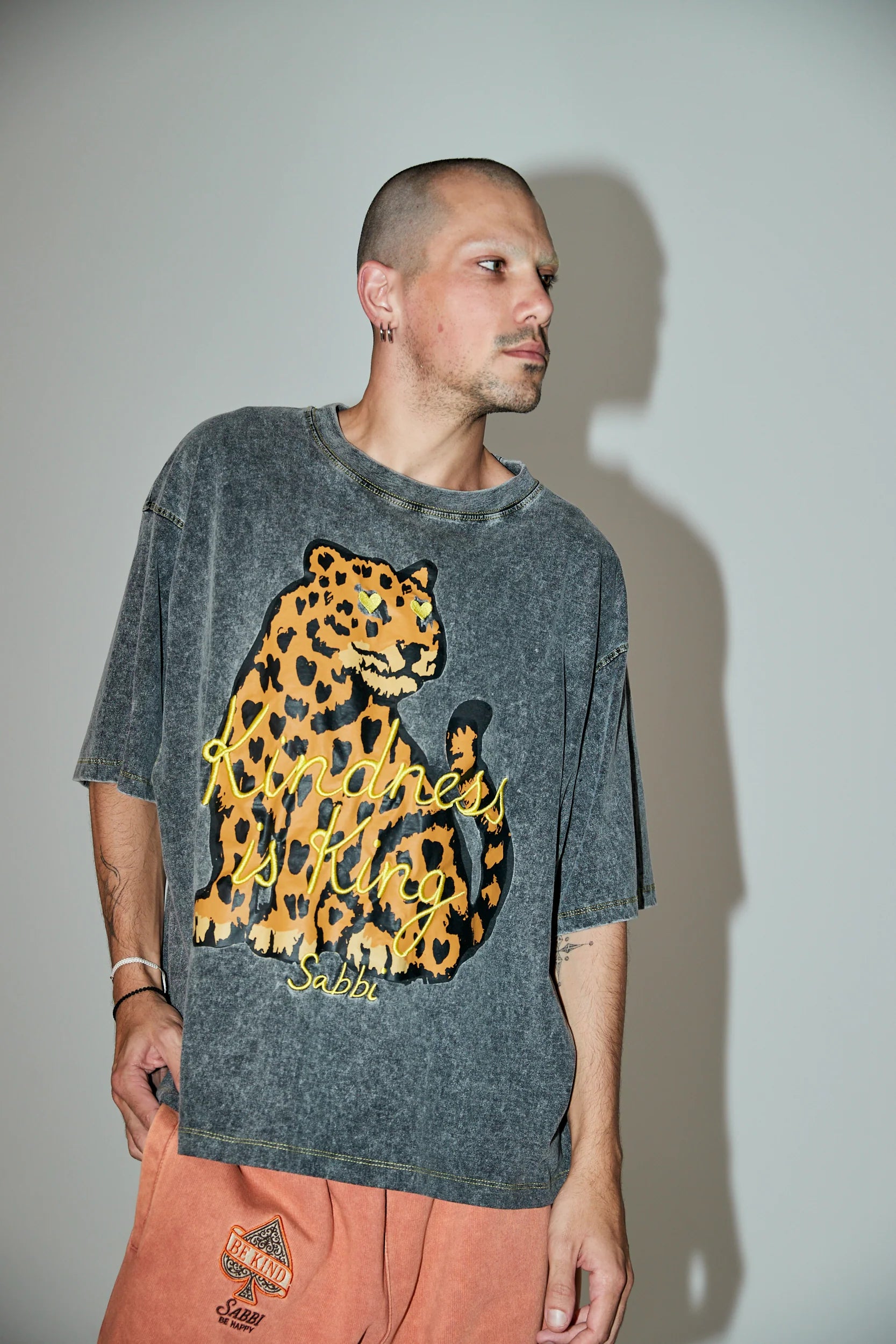 Elysian Collecive Sabbi The Choose Kindness Oversized Tee Charcoal