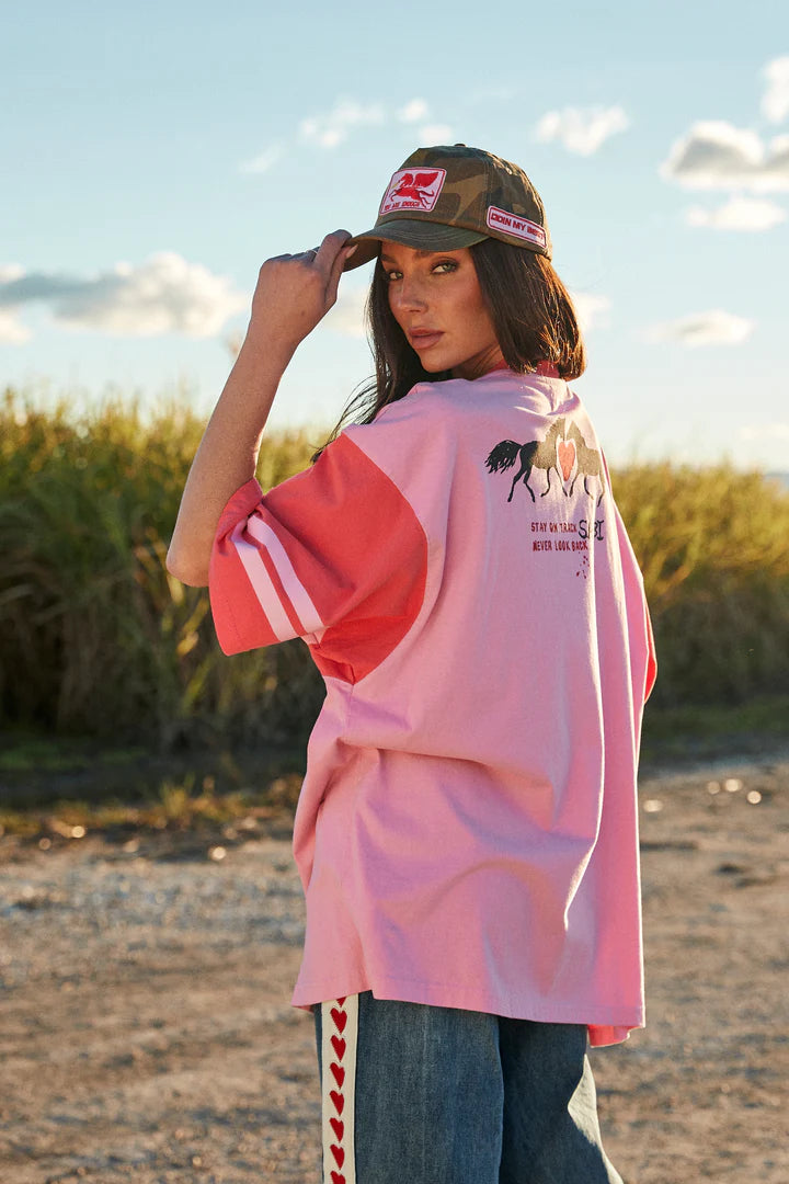 Elysian Collective Sabbi The Country Music V Neck Tee Pink