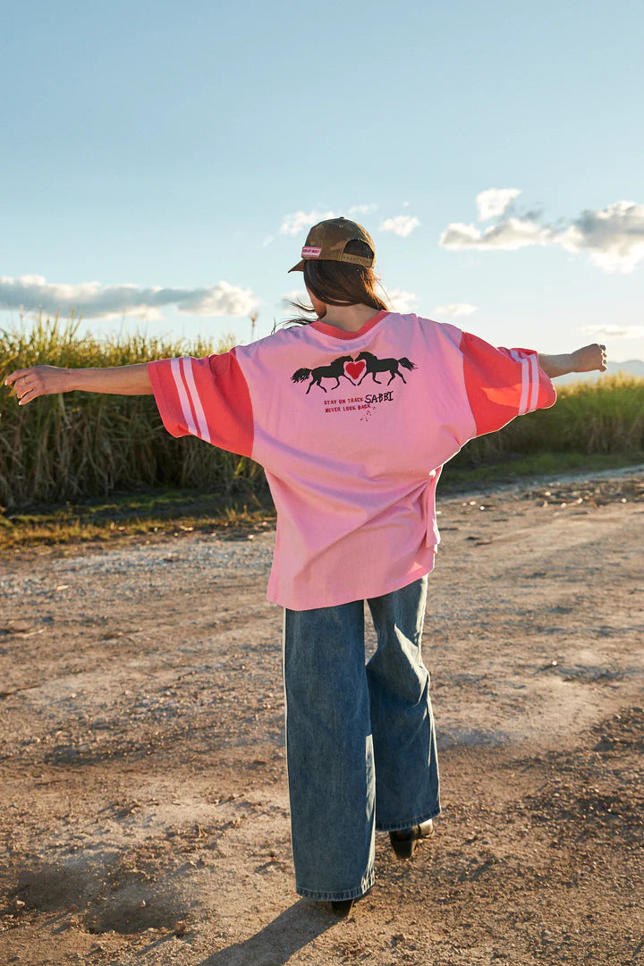 Elysian Collective Sabbi The Country Music V Neck Tee Pink