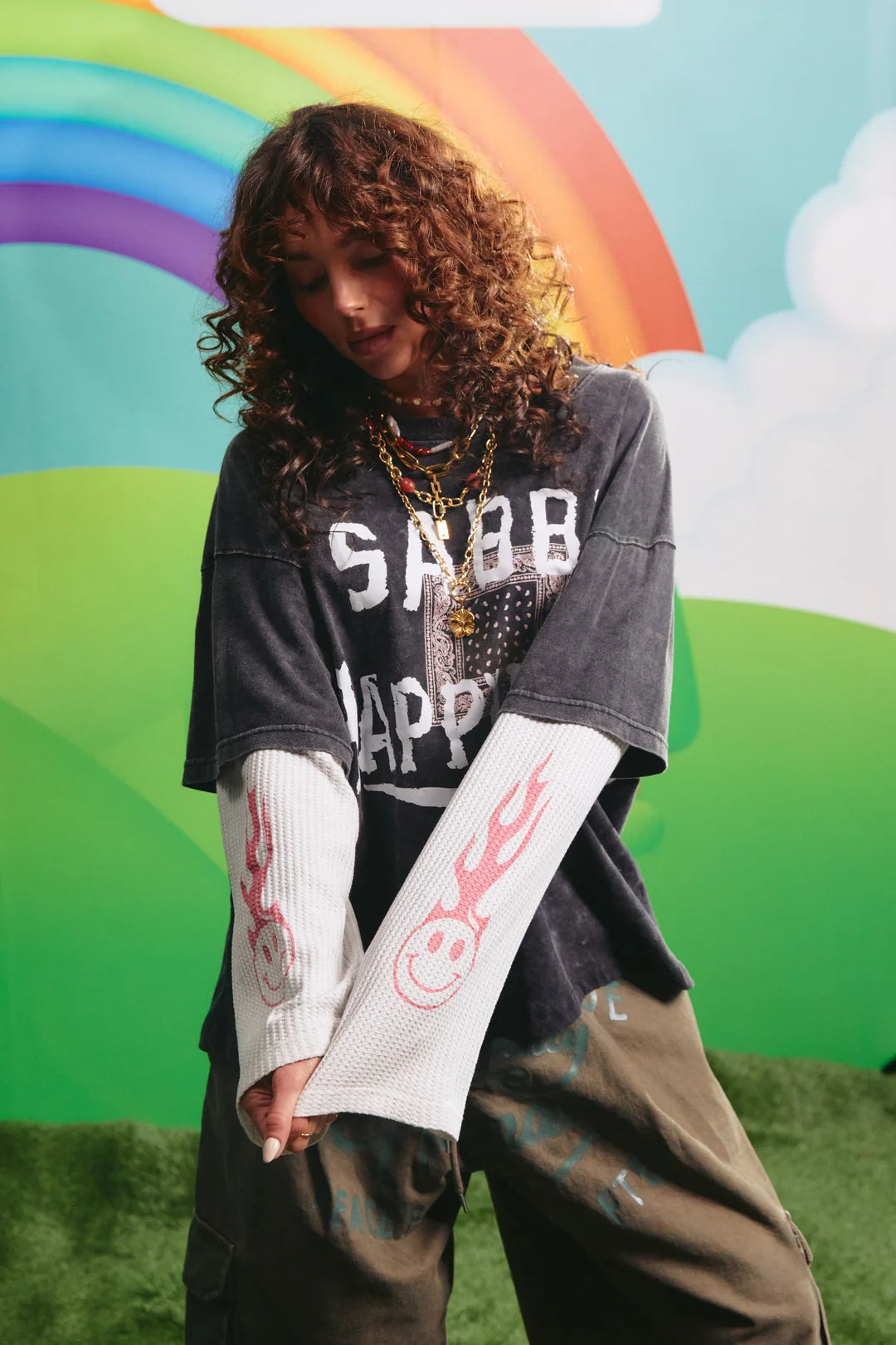 Elysian Collective Sabbi The Happiness Waffle Long Sleeve Tee