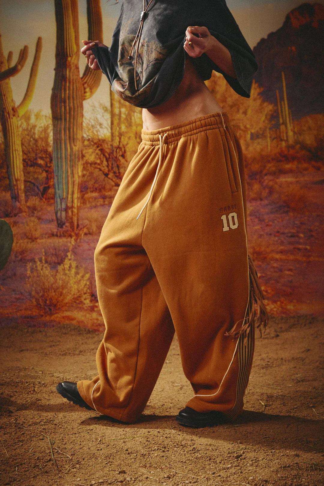 Elysian Collective Sabbi The Happy Chap Wide Leg Sweat Pant Brown