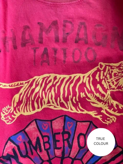 Elysian Collective Sabbi The Very Oversized Champagne Tattoo Tee Red