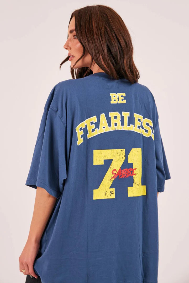 Elysian Collective Sabbi The Very Oversized Dream Big Beaded Tee Blue