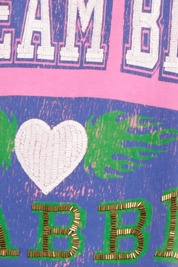 Elysian Collective Sabbi The Very Oversized Dream Big Beaded Tee Pink
