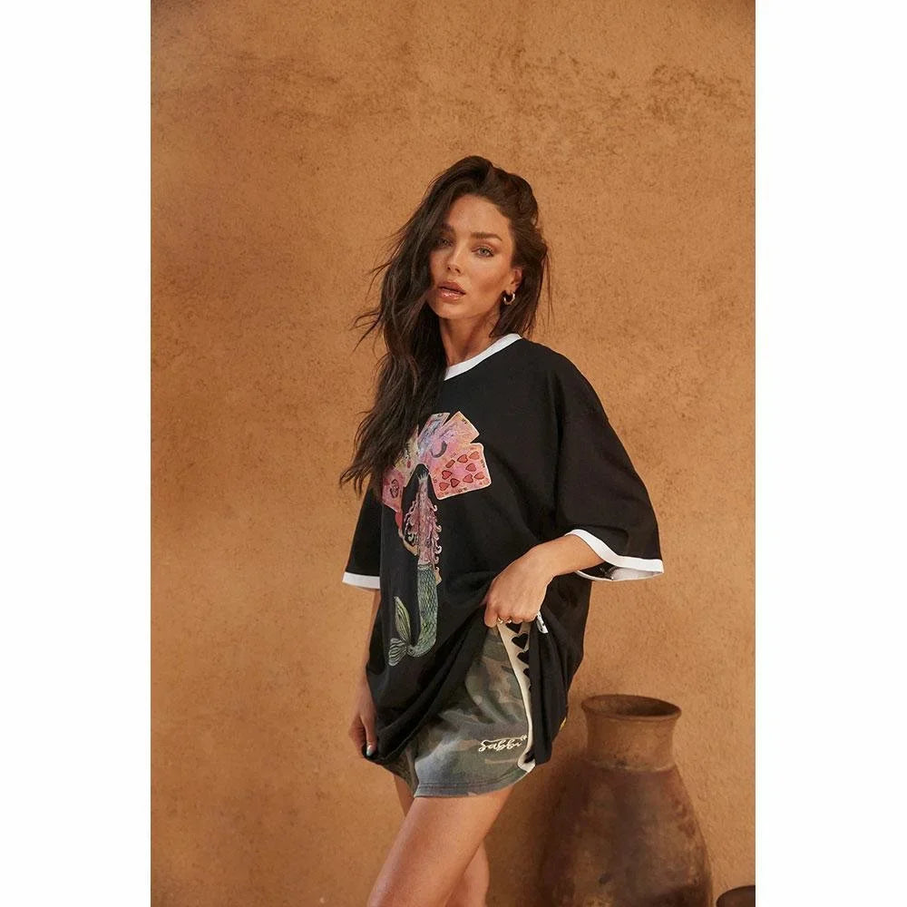 Elysian Collective Sabbi The Very Oversized Mermaid Tee Black