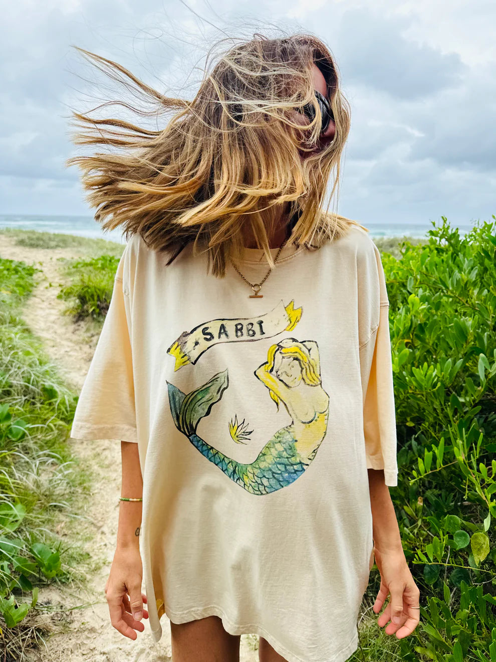 Elysian Collective Sabbi The Very Oversized Mermaid Tee Pale Yellow