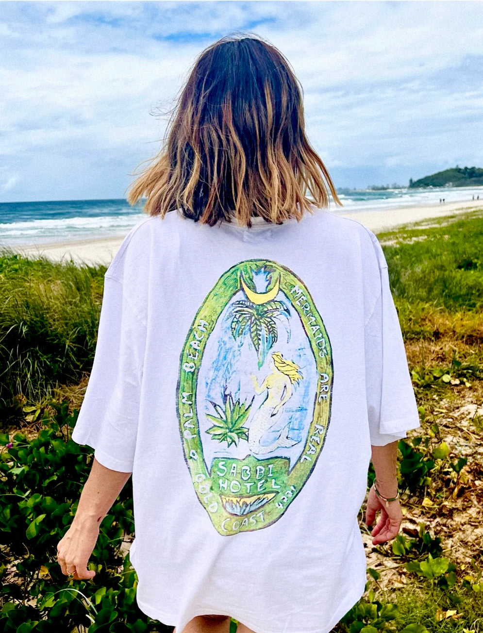 Elysian Collective Sabbi The Very Oversized Mermaid Tee White