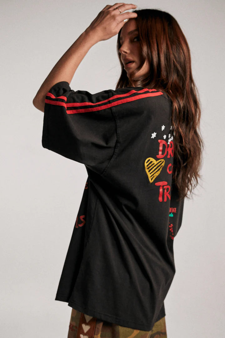 Elysian Collective Sabbi The Very Oversized Zebra Dreams Tee Black